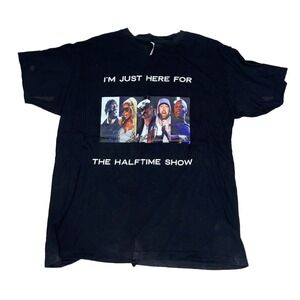 Snoop Dogg Eminem Just Here For The Halftime Show Mens L Graphic T Shirt Black